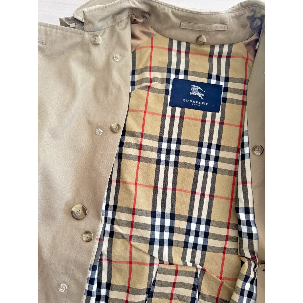 Burberry London Women's Heritage Trench Coat Nova Check Belted Beige Size 8 - Picture 14 of 16